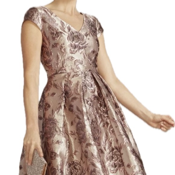 DAVID'S BRIDAL Floral Brocade High-Low a-line Dress - Picture 5 of 5